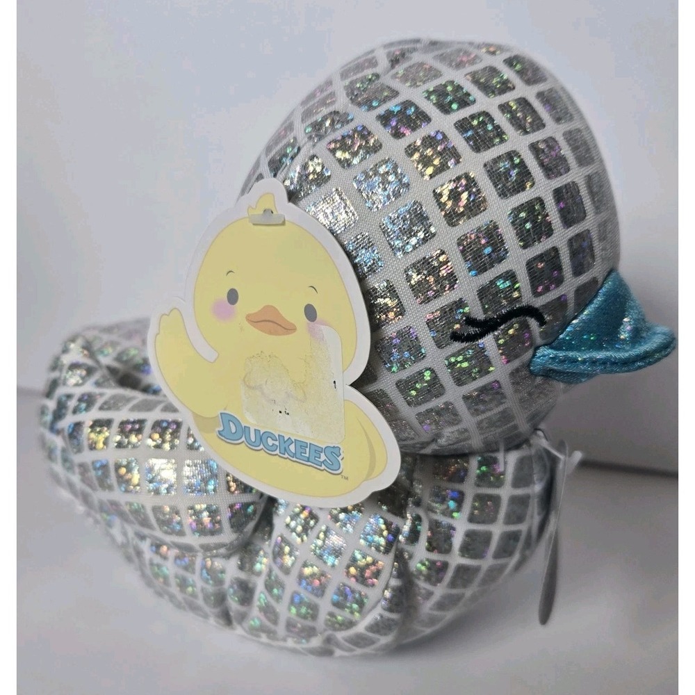 Worlds Softest Plush Duckees Wubbees Sparkles Metallic Duck Silver‎ Blue RARE